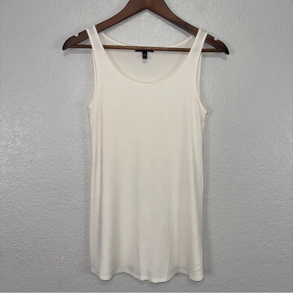 Eileen Fisher Cream Tank Top PP‎ 100% Silk White Basic Quiet Luxury Office #cc